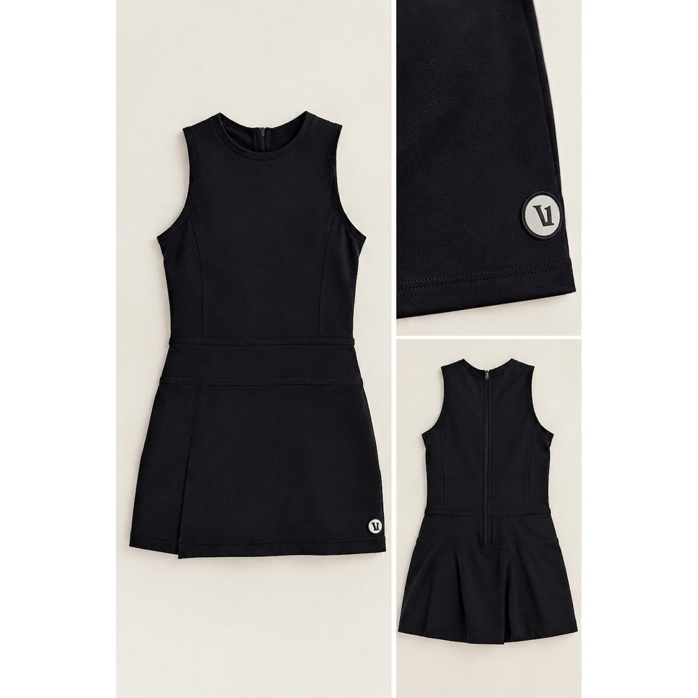 Vuori Volley Dress Black Sleeveless Tennis Activewear VW605 Womens Size Medium